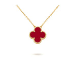 ⭐Miroze CLOVER 15MM CARNELIAN SINGLE FLOWER NECKLACE