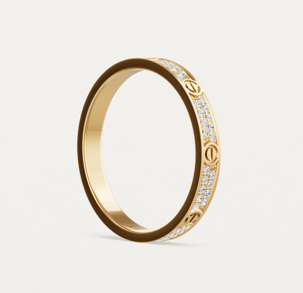 [⭐Miroze]LOVE RING 2.6mm-wide full-diamond ring Gold