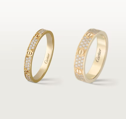 [⭐Miroze]LOVE RING 2.6mm-wide full-diamond ring Gold