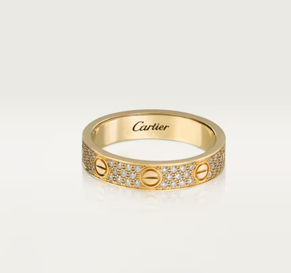 [⭐Miroze]LOVE RING 4mm-wide full-diamond ring GOLD