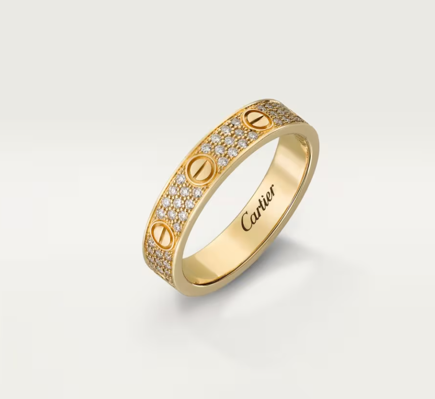 [⭐Miroze]LOVE RING 4mm-wide full-diamond ring GOLD