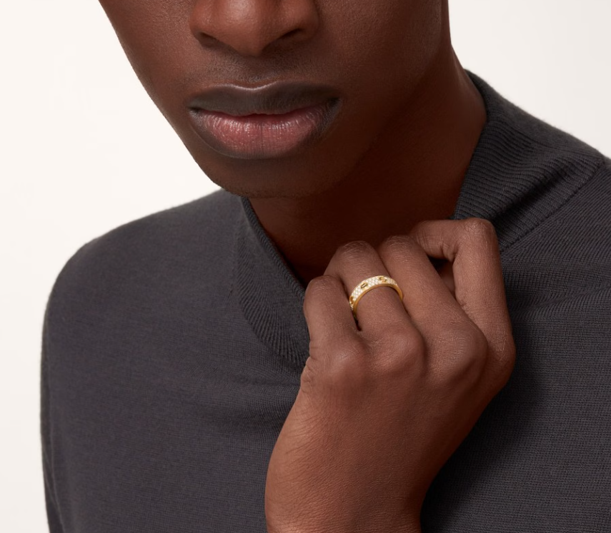 [⭐Miroze]LOVE RING 4mm-wide full-diamond ring GOLD