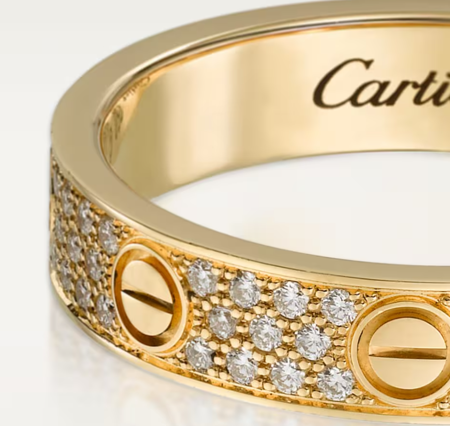 [⭐Miroze]LOVE RING 4mm-wide full-diamond ring GOLD