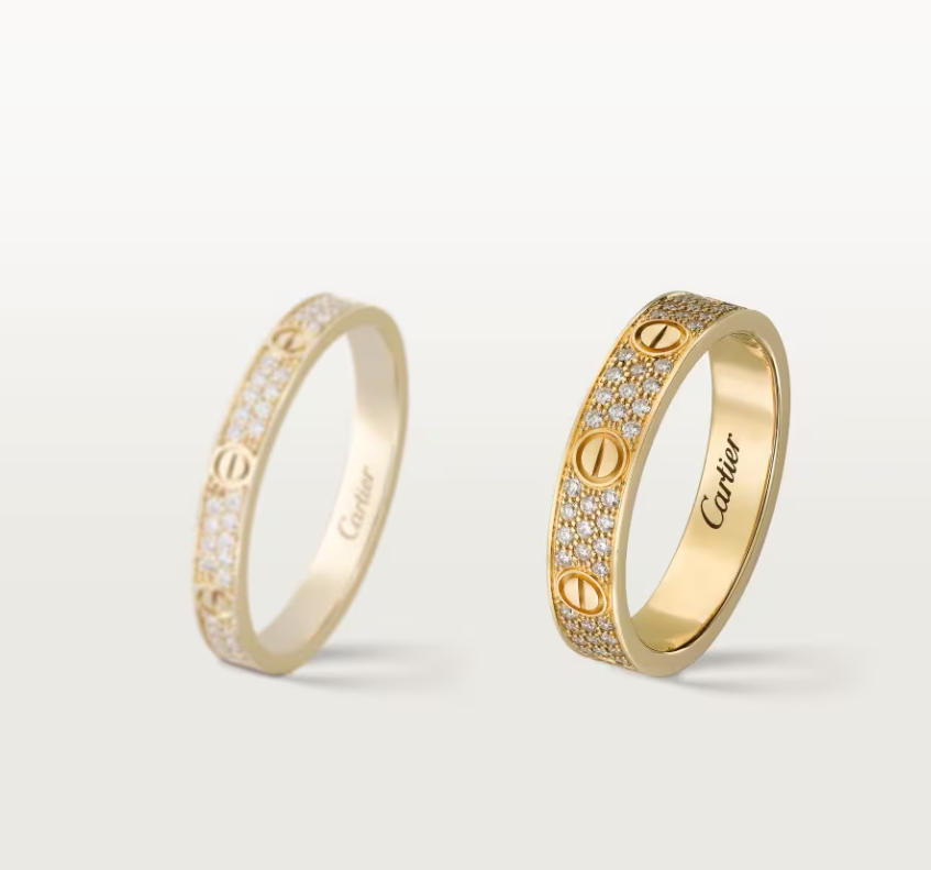 [⭐Miroze]LOVE RING 4mm-wide full-diamond ring GOLD