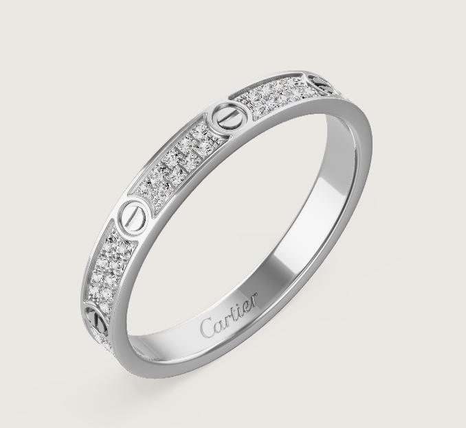 [⭐Miroze]LOVE RING 2.6mm-wide full-diamond ring silver
