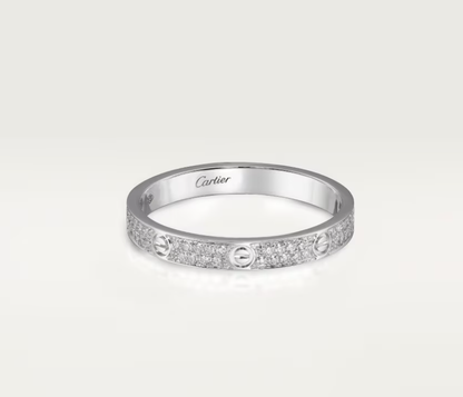 [⭐Miroze]LOVE RING 2.6mm-wide full-diamond ring silver