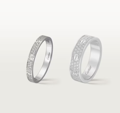 [⭐Miroze]LOVE RING 2.6mm-wide full-diamond ring silver