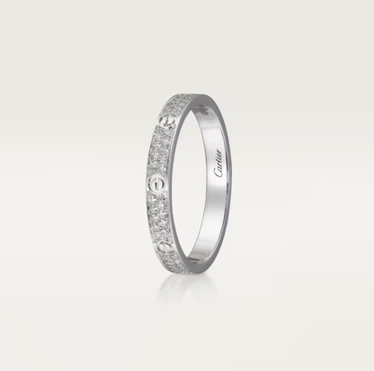[⭐Miroze]LOVE RING 2.6mm-wide full-diamond ring silver