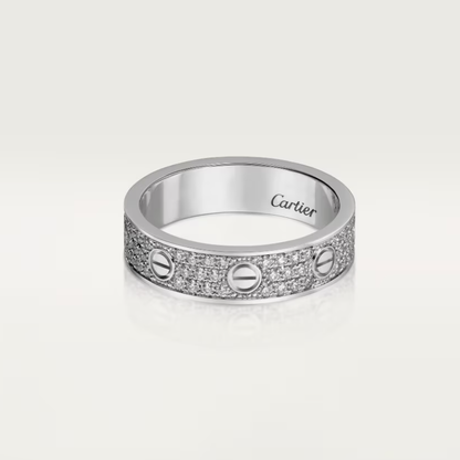 [⭐Miroze]LOVE RING 4mm-wide full-diamond ring silver