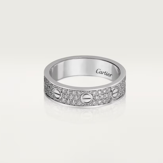 [⭐Miroze]LOVE RING 4mm-wide full-diamond ring silver