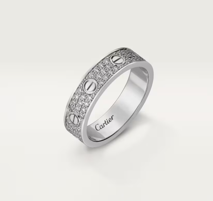 [⭐Miroze]LOVE RING 4mm-wide full-diamond ring silver