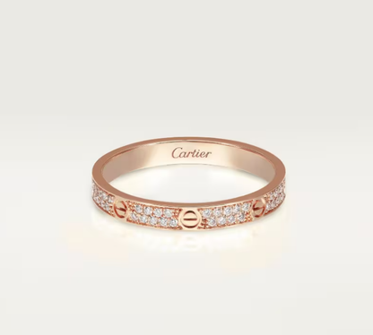 [⭐Miroze]LOVE RING 2.6mm-wide full-diamond ring Rose Gold