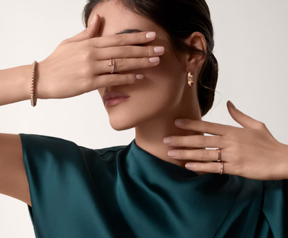 [⭐Miroze]LOVE RING 2.6mm-wide full-diamond ring Rose Gold