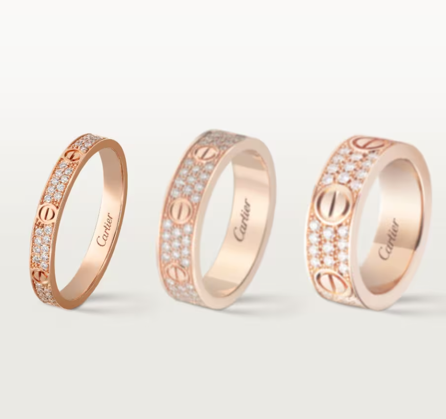 [⭐Miroze]LOVE RING 2.6mm-wide full-diamond ring Rose Gold