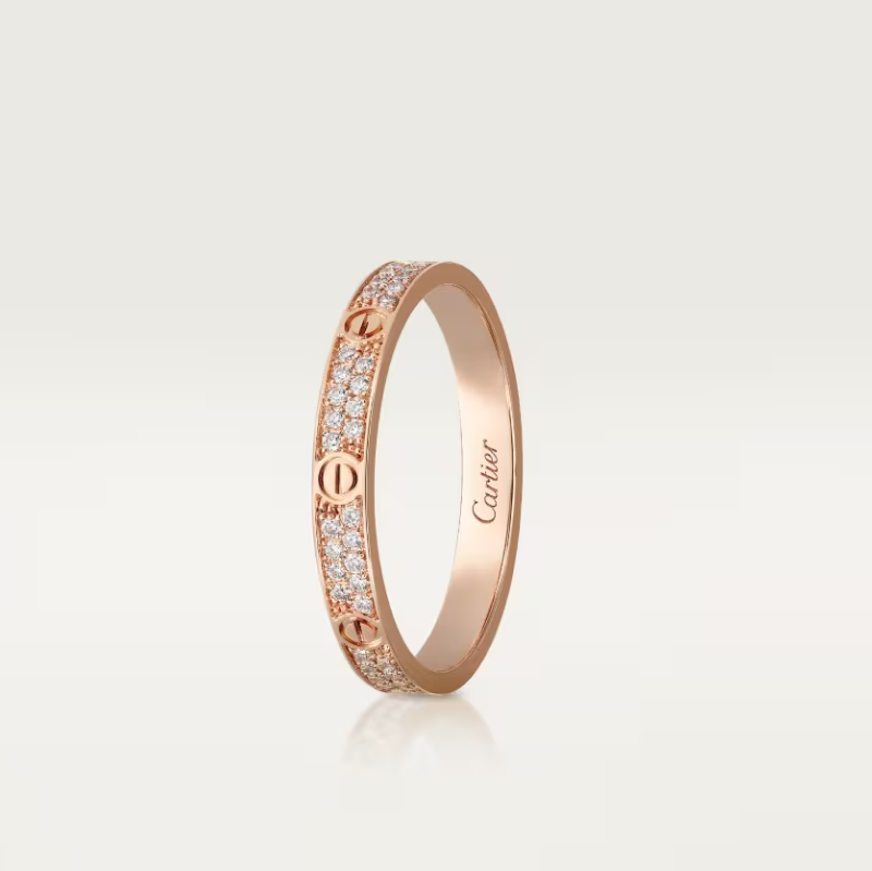 [⭐Miroze]LOVE RING 2.6mm-wide full-diamond ring Rose Gold