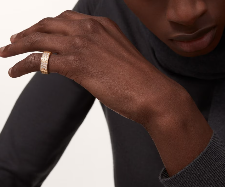 [⭐Miroze]LOVE RING 6.5mm-wide full-diamond ring Rose Gold
