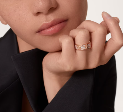 [⭐Miroze]LOVE RING 6.5mm-wide full-diamond ring Rose Gold