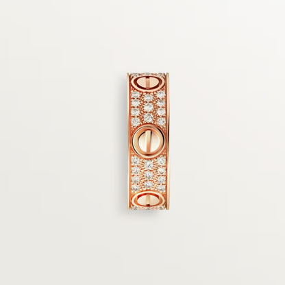 [⭐Miroze]LOVE RING 6.5mm-wide full-diamond ring Rose Gold