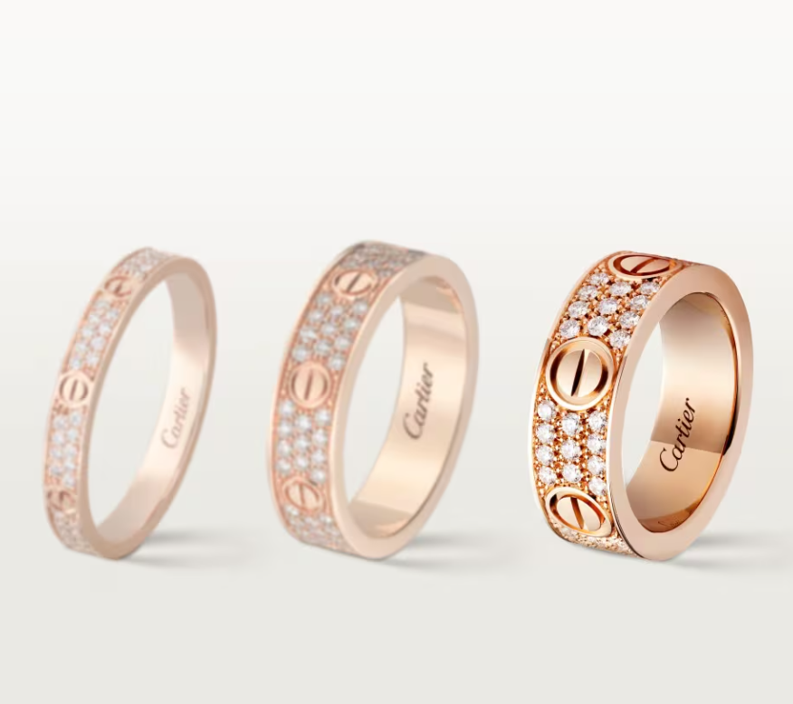 [⭐Miroze]LOVE RING 6.5mm-wide full-diamond ring Rose Gold