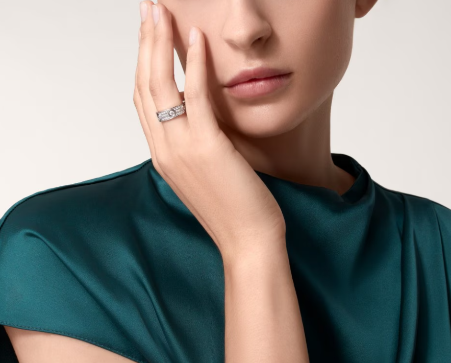 [⭐Miroze]LOVE RING 6.5MM Full Diamond, 6 Major Diamonds Silver