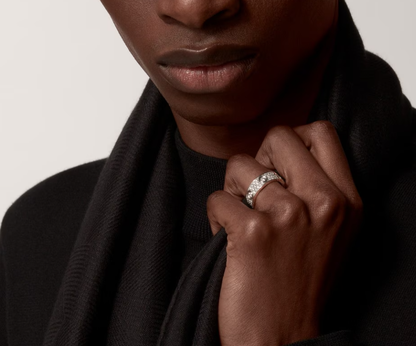 [⭐Miroze]LOVE RING 6.5MM Full Diamond, 6 Major Diamonds Silver