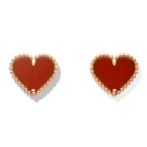 ⭐Miroze HEART CARNELIAN STUD EARRINGS