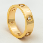 ⭐Miroze LOVE RING 5.5MM 6 DIAMONDS PINK GOLD