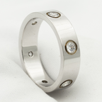 ⭐Miroze LOVE RING 5.5MM 6 DIAMONDS SILVER