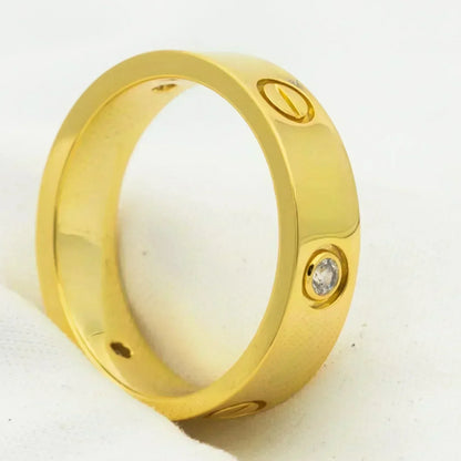 [⭐Miroze]LOVE RING 5.5MM 3 DIAMONDS GOLD