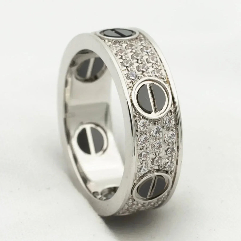 ⭐Miroze LOVE RING 5.5MM DIAMONDS PAVED CERAMIC