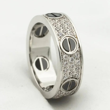 [⭐Miroze]LOVE RING 5.5MM DIAMONDS PAVED CERAMIC