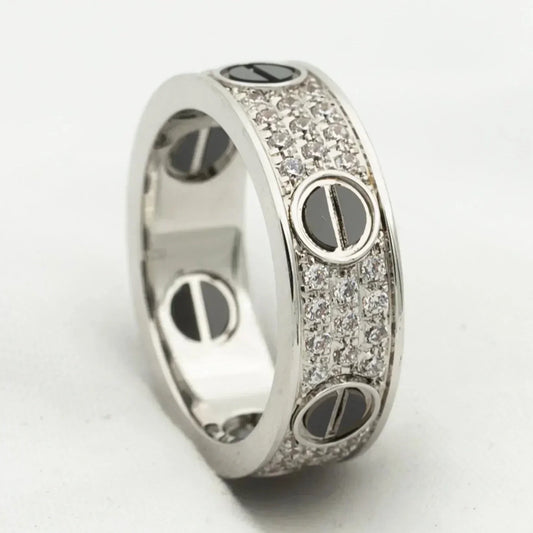 [⭐Miroze]LOVE RING 5.5MM DIAMONDS PAVED CERAMIC