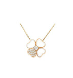 ⭐Miroze CLOVER MOP DIAMOND ROSE GOLD NECKLACE