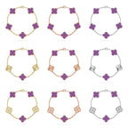[⭐Miroze ]New  CLOVER 5 MOTIF VIOLET BRACELET COLLECTION