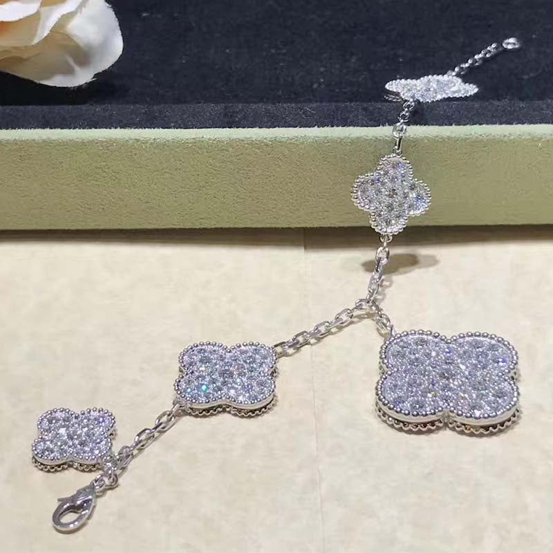 ⭐Miroze CLOVER 6 MOTIFS SILVER DIAMOND BRACELET