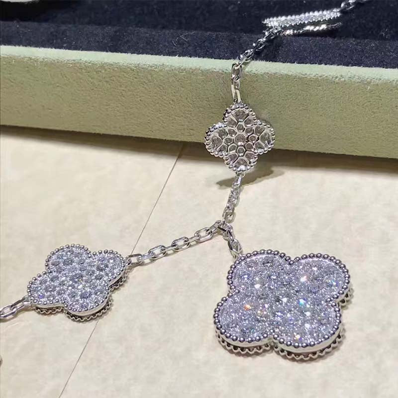 [⭐Miroze] CLOVER 6 MOTIFS SILVER DIAMOND BRACELET