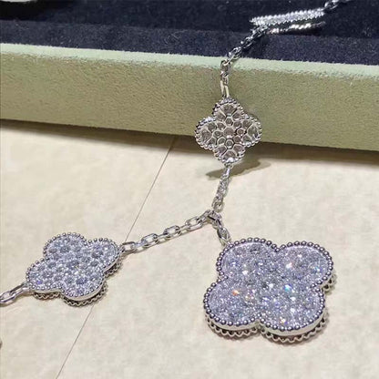 [⭐Miroze] CLOVER 6 MOTIFS SILVER DIAMOND BRACELET