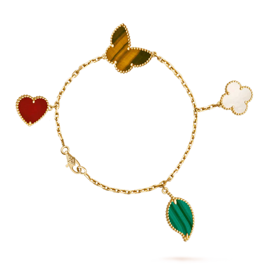 [⭐Miroze]LUCKY SPRING 5 MOTIF GOLD BRACELET