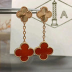 ⭐Miroze CLOVER 2 MOTIF  LASER CARNELIAN EARRINGS