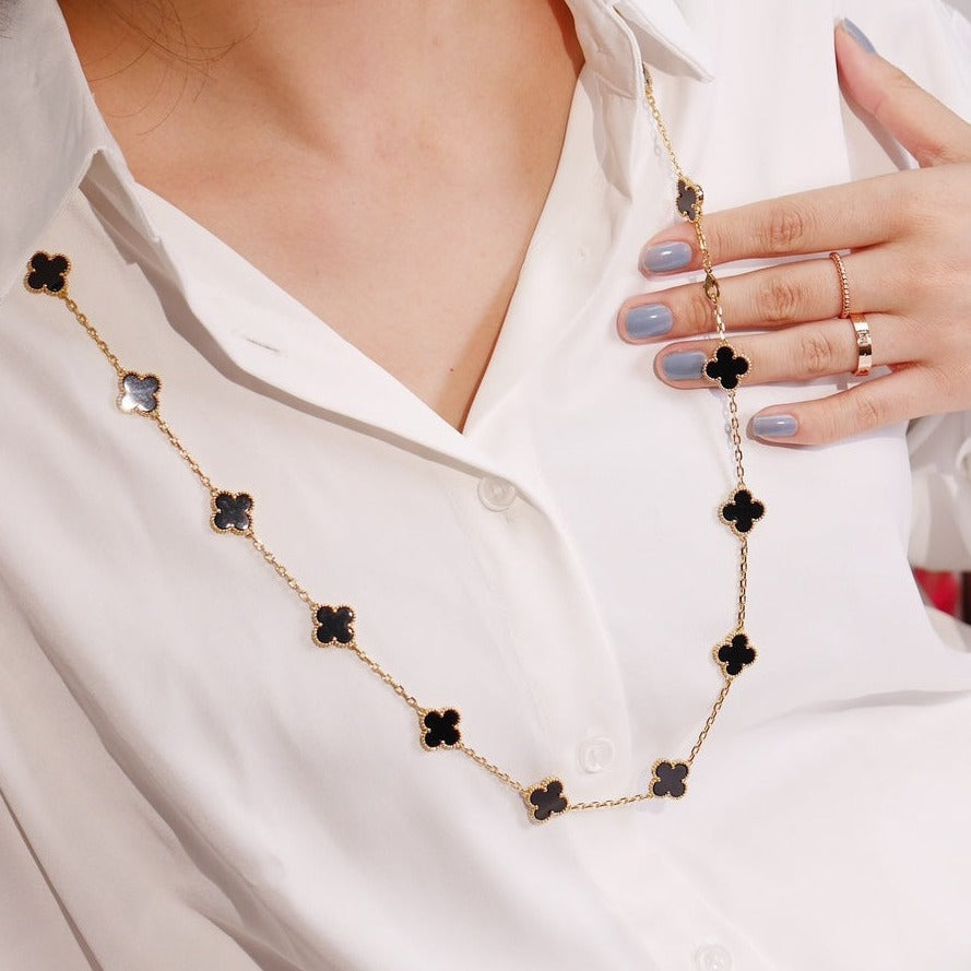 [⭐Miroze]CLOVER 20 MOTIFS ONYX ROSE GOLD