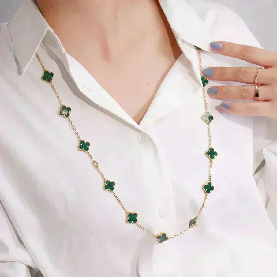 [⭐Miroze]CLOVER 20 MOTIFS MALACHITE GOLD