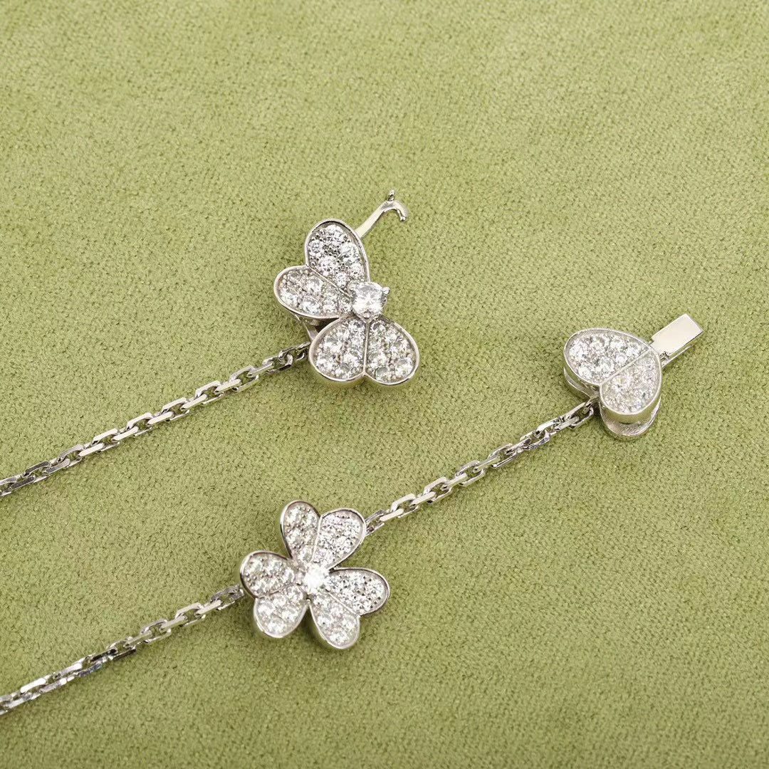 ⭐Miroze FRIVOLE SILVER 9 FLOWERS NECKLACE