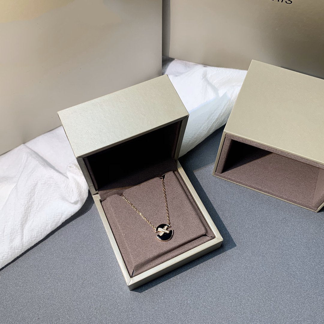 [⭐Miroze]JEUX DE PINK GOLD DIAMOND NECKLACE
