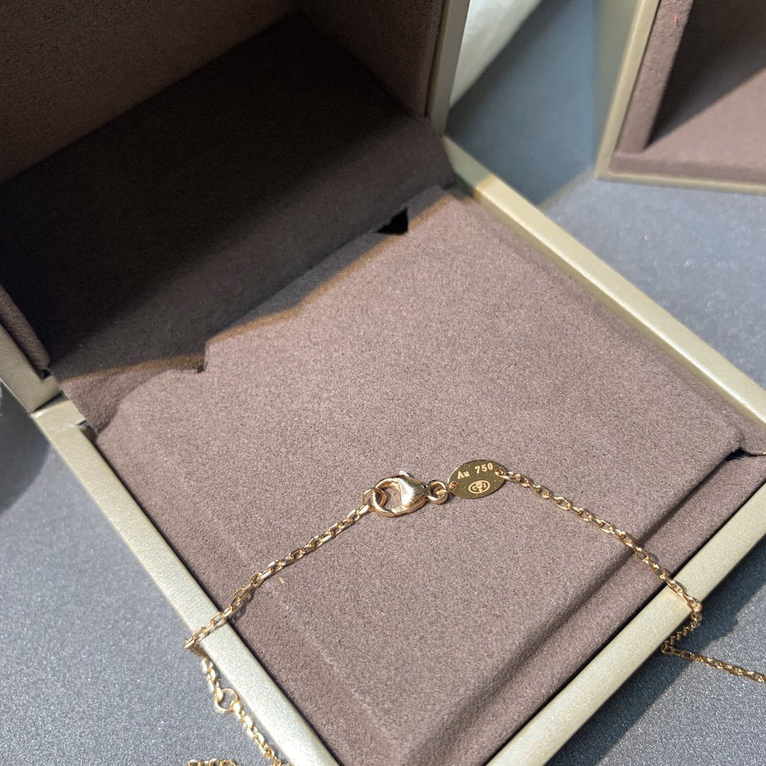 [⭐Miroze]JEUX DE PINK GOLD DIAMOND NECKLACE