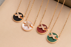 ⭐Miroze JEUX DE PINK GOLD DIAMOND NECKLACE