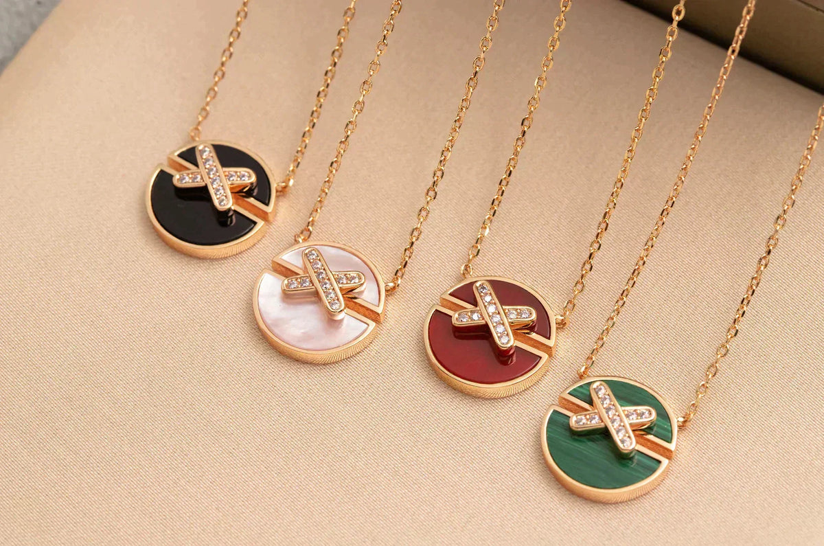 ⭐Miroze JEUX DE ROSE GOLD DIAMOND NECKLACE