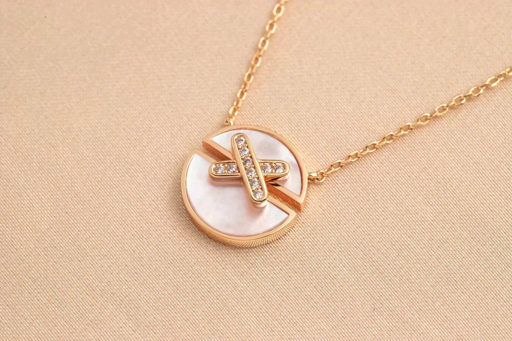 ⭐Miroze JEUX DE ROSE GOLD DIAMOND NECKLACE