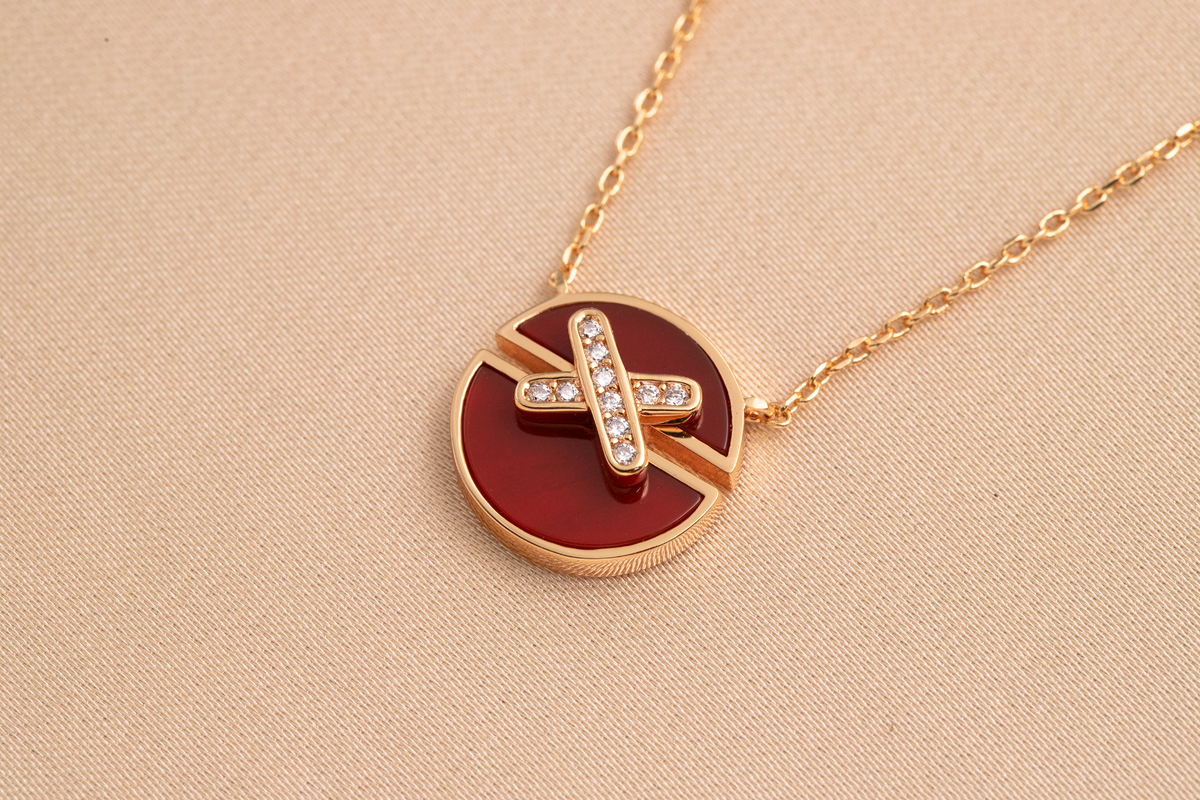 ⭐Miroze JEUX DE PINK GOLD DIAMOND NECKLACE