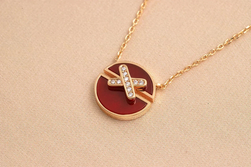 ⭐Miroze JEUX DE ROSE GOLD DIAMOND NECKLACE