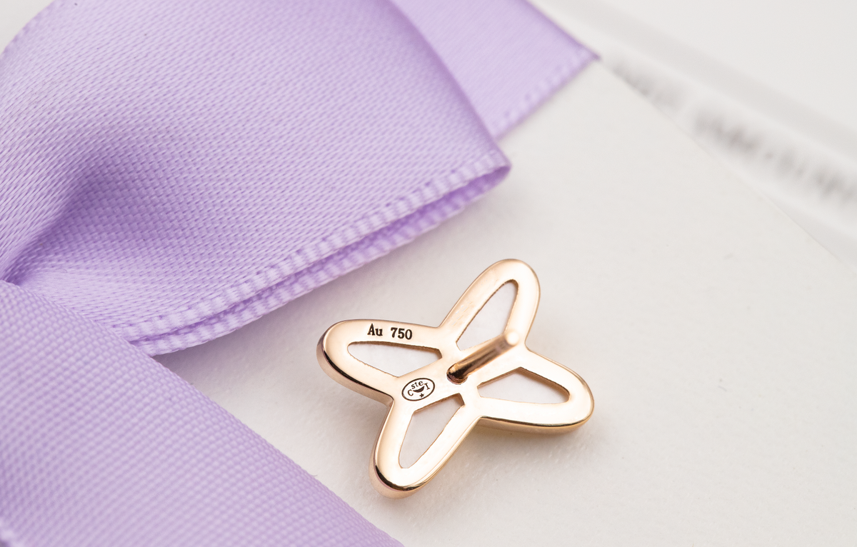 [⭐Miroze]JEUX DE WHITE MOP ROSE GOLD DIAMOND EARRINGS